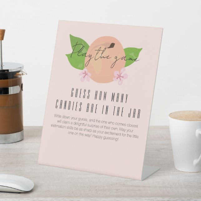 Expositor En L Dulce melocotón bebé ducha adivina cuántos juegos (In Situ)