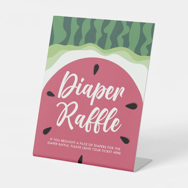 Expositor En L Dulce sandía Diaper Raffle Summer Baby Shower (Anverso)