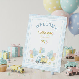 Expositor En L Dump Truck First Birthday Boy