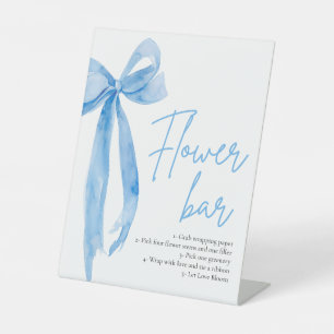 Expositor En L Duste Blue Bow Bridal Shower Flower Bar Rótulo