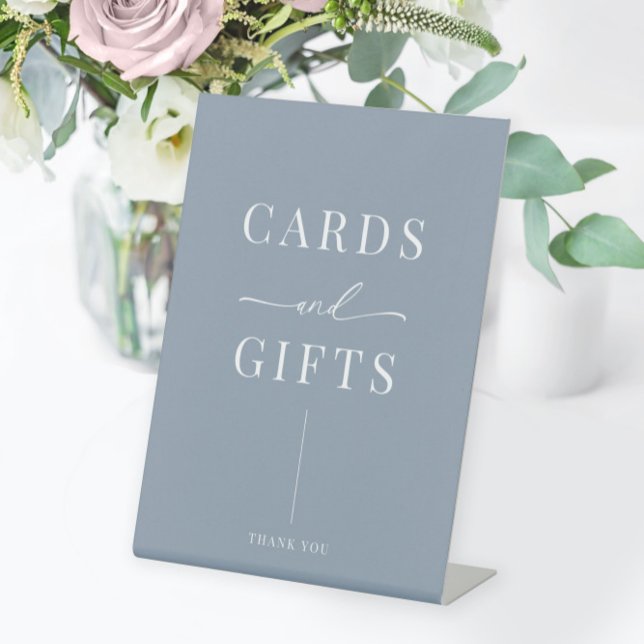 Expositor En L Duste Blue Modern Elegant Wedding Cards & Gifts (Subido por el creador)