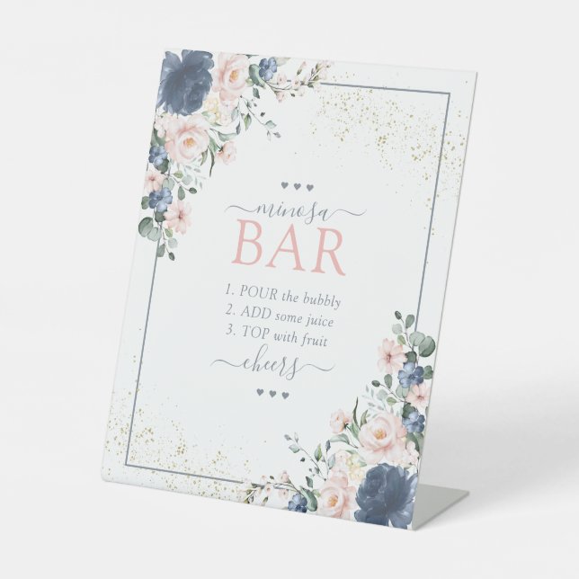 Expositor En L Duste Blue Rubor Pink Gold Floral Minosa Bar (Anverso)