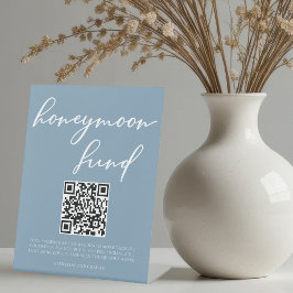 Expositor En L Duste Boda azul luna de miel Fondo QR Código