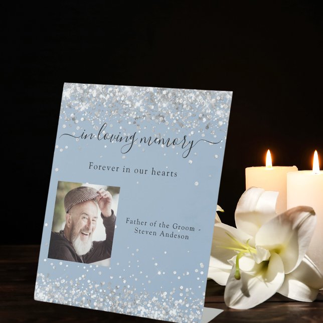 Expositor En L Duste boda fotográfico azul plateado (Subido por el creador)