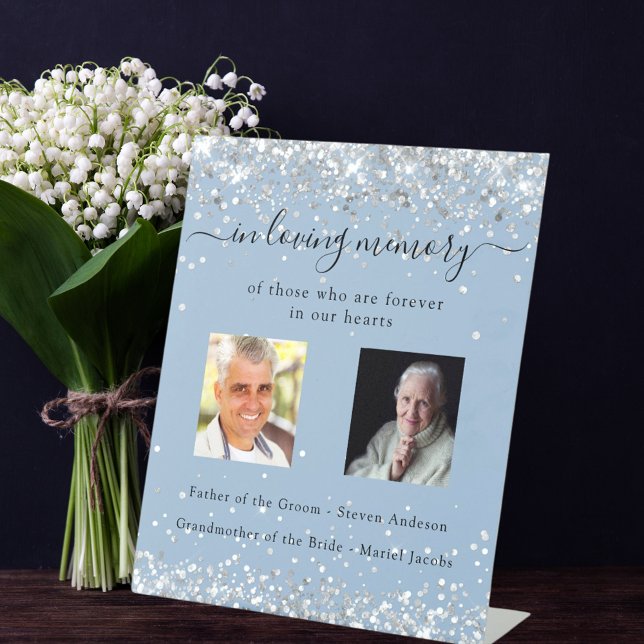 Expositor En L Duste boda fotográfico azul plateado (Subido por el creador)