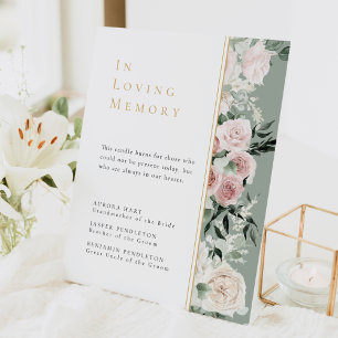 Expositor En L Duste Rosa Floral Gold Sage Boda Verde
