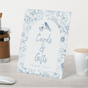 Expositor En L Dusty Blue Baby Shower Cards and Gifts Rótulo