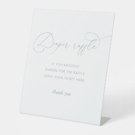 Expositor En L Dusty Blue Baby Shower Diaper Raffle