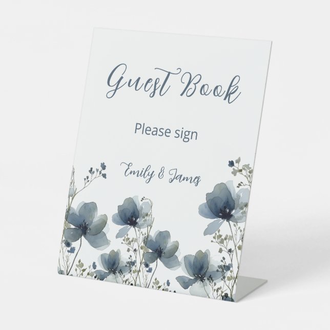 Expositor En L Dusty Blue Botanical Wedding (Anverso)