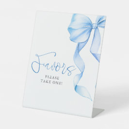 Expositor En L Dusty Blue Bow Bridal Shower Favor
