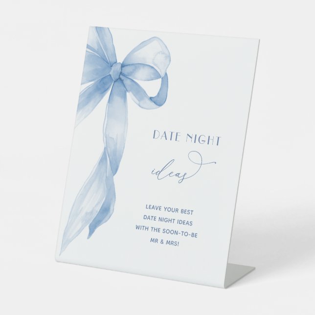 Expositor En L Dusty Blue Bow Date Noche Ideas Bridal Shower Rótu (Anverso)