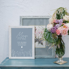 Expositor En L Dusty Blue Bridal Shower Mimosa Bar Rótulo