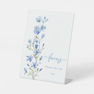 Expositor En L Dusty Blue Floral Bridal Shower Favor
