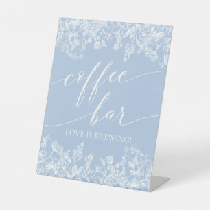 Expositor En L Dusty Blue Floral Coffee Bar El amor se está produ