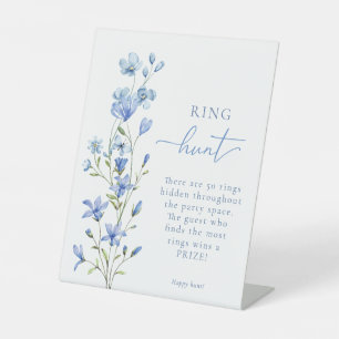 Expositor En L Dusty Blue Floral Ring Hunt Bridal Shower Game