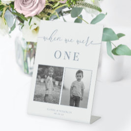 Expositor En L Dusty Blue Modern Elegant Wedant Age Table Número