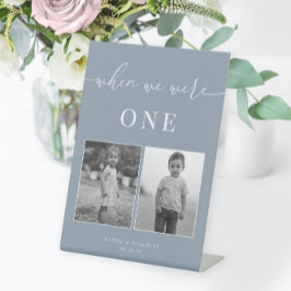 Expositor En L Dusty Blue Modern Elegant Wedant Age Table Número