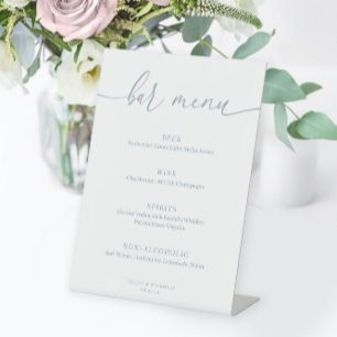 Expositor En L Dusty Blue Modern Elegant Wedding Bar Menú