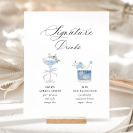 Expositor En L Dusty Blue Signature Drinks Wedding