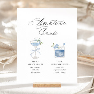 Expositor En L Dusty Blue Signature Drinks Wedding