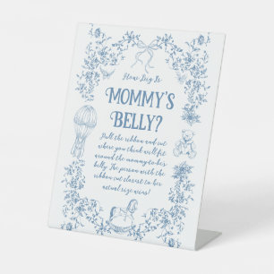 Expositor En L Dusty Blue Vintage Floral Baby Shower Mamá Belly