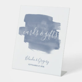 Expositor En L Dusty Blue Watercolor Tarjetas de matrimonio y reg