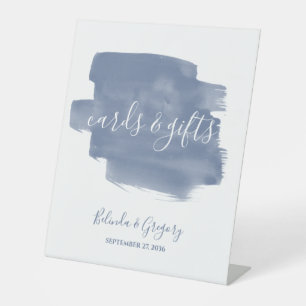 Expositor En L Dusty Blue Watercolor Tarjetas de matrimonio y reg