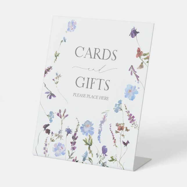 Expositor En L Dusty Blue Wildflower Bridal Shower Gift (Anverso)