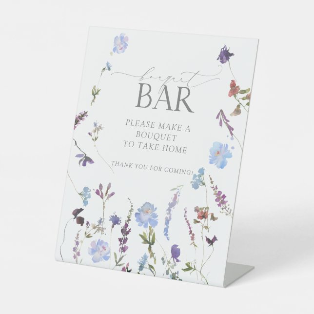 Expositor En L Dusty Blue Wildflower Shower Bouquet Bar (Anverso)
