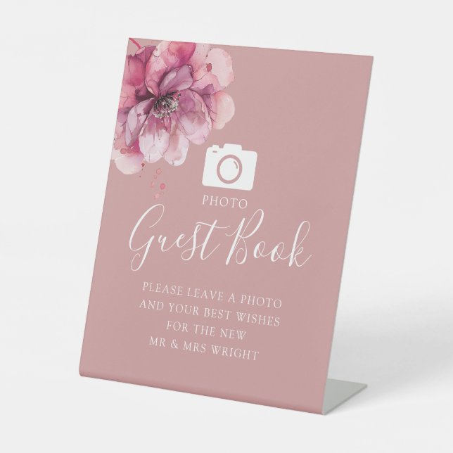 Expositor En L Dusty Rosa Boda del libro de fotografías botánicas (Anverso)