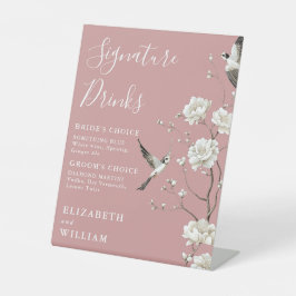 Expositor En L Dusty Rosa Chinoiserie Signature Boda bebidas