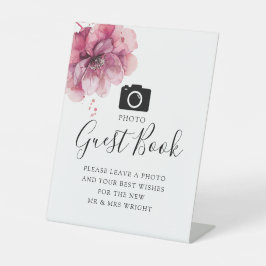 Expositor En L Dusty Rosa Floral Photo Guest Book Boda