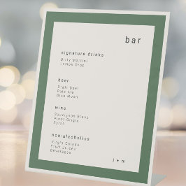 Expositor En L Earthy green minimalist event Bar Pedestal Sign