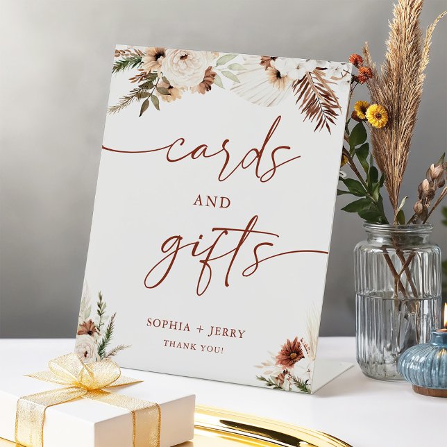 Expositor En L Earthy Pampas Blossom Cards and Gifts Boda (Subido por el creador)