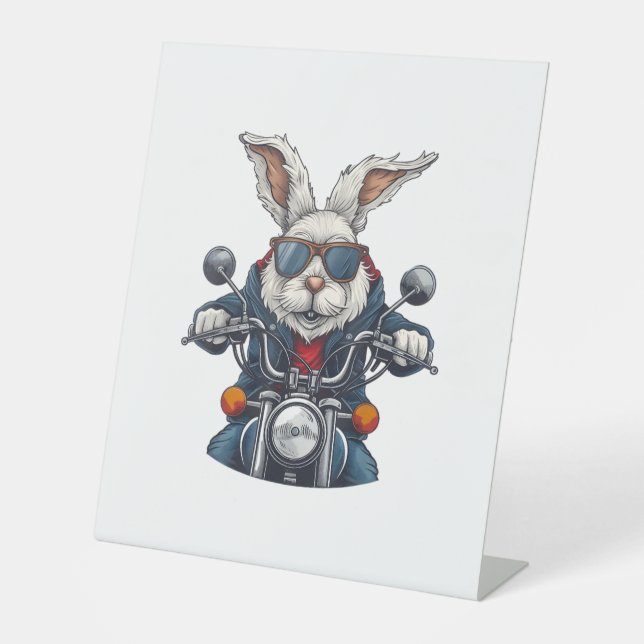 Expositor En L Easter Bunny Rabbit Motorcycle Motorcicleta Biker (Anverso)