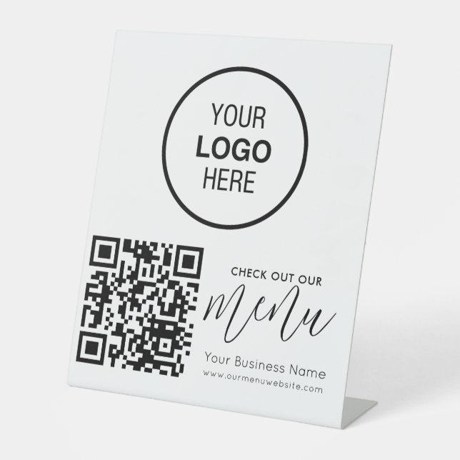 Expositor En L Echa Un Vistazo A Nuestro Menú Código Qr Moda Blan (Anverso)