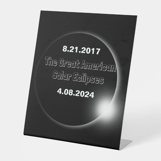 Expositor En L Eclipse solar con doble fecha 2024 & 2017 (Anverso)