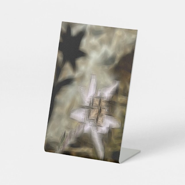 Expositor En L efecto digital floral de estilo "impresión" (Anverso)