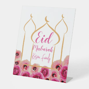 Expositor En L Eid Mubarak Rosa de la Mezquita Dorada florece mor