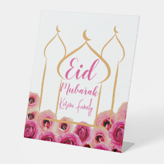 Expositor En L Eid Mubarak Rosa de la Mezquita Dorada florece mor