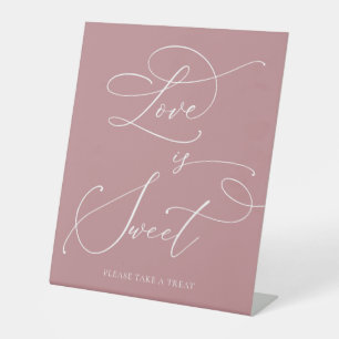 Expositor En L El amor es dulce Rosa Rótulo Boda Minimalista