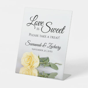 Expositor En L El amor es dulce, toma un regalo Rosa Amarilla Bod