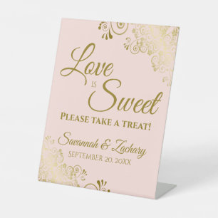 Expositor En L El amor es dulce, tómate un buen oro en Rubor Pink