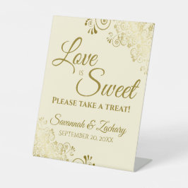 Expositor En L El amor es dulce, tómate un buen oro, marfil crema