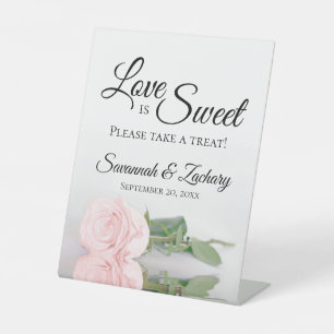 Expositor En L El amor es dulce, tómate un tratamiento Boda rosa