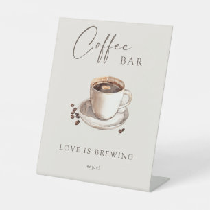 Expositor En L El amor es producir café bar Rótulo peatonal