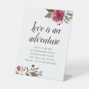 Expositor En L El Amor Es Un Boda Floral De La Lista De Cubos De