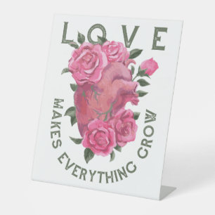 Expositor En L El amor hace que todo crezca - arte romántico flor