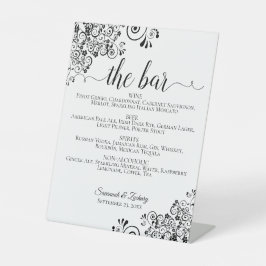 Expositor En L El bar - Boda sencillo del menú de bebidas blancas