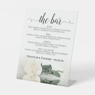 Expositor En L El bar - Elegante Boda de menú de bebidas de rosa